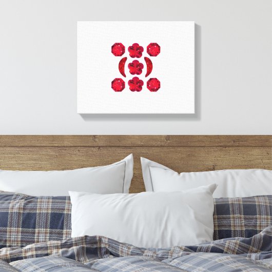 Ruby Gemstone Art, Red Canvas Afdruk (Insitu (Slaapkamer))