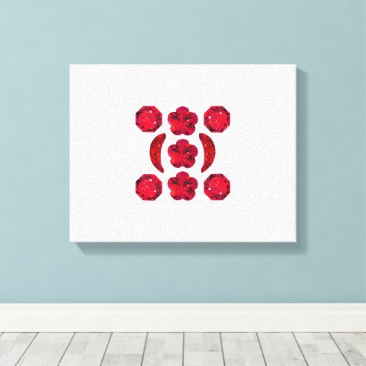 Ruby Gemstone Art, Red Canvas Afdruk (Insitu (Houten vloer))