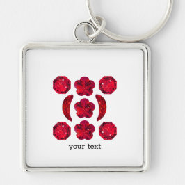 Ruby Gemstone Art, Red Sleutelhanger