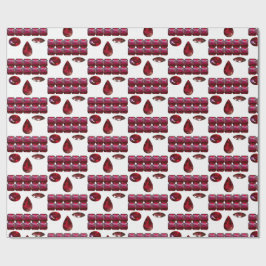 Ruby Gemstone Face Pattern Red Wrapping paper Cadeaupapier