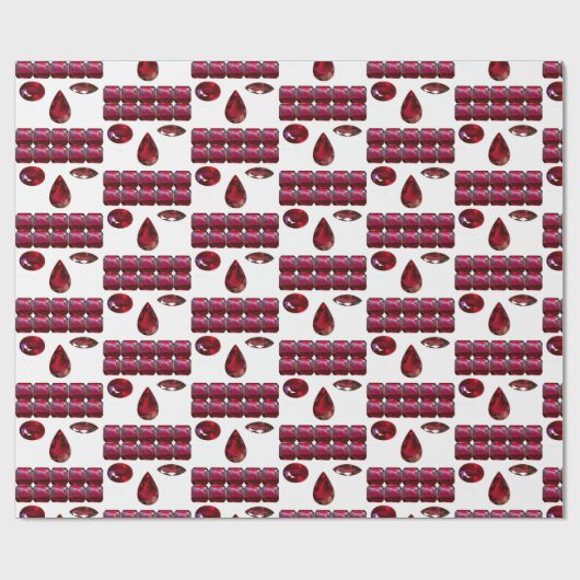 Ruby Gemstone Face Pattern Red Wrapping paper Cadeaupapier (Vlak)