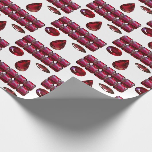 Ruby Gemstone Face Pattern Red Wrapping paper Cadeaupapier (Hoek)