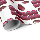 Ruby Gemstone Face Pattern Red Wrapping paper Cadeaupapier (Rol Hoek)