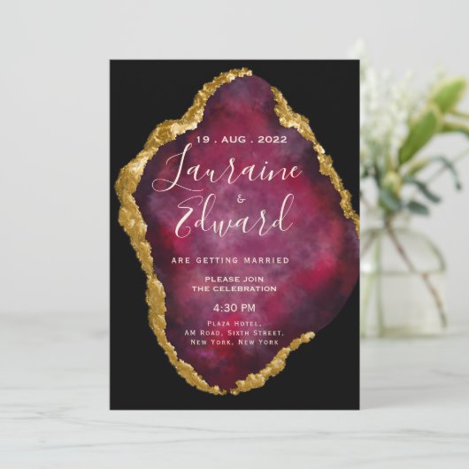 ruby gemstone glitter kaart (Staand voorkant)