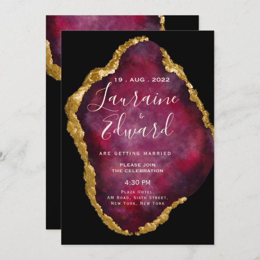 ruby gemstone glitter kaart (Voorkant / Achterkant)