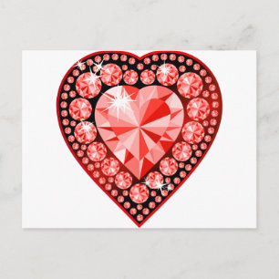 Ruby Gemstone Heart Briefkaart