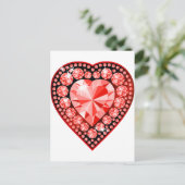 Ruby Gemstone Heart Briefkaart (Staand voorkant)