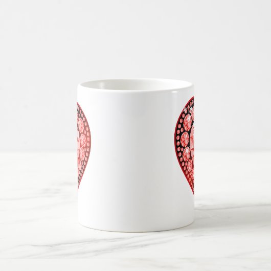 Ruby Gemstone Heart Koffiemok (Center)