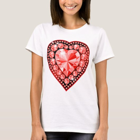Ruby Gemstone Heart T-shirt (Voorkant)