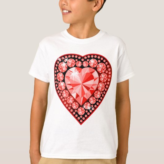Ruby Gemstone Heart T-shirt (Voorkant)