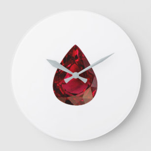 Ruby Gemstone July Birthstone Red Large Clock Grote Klok