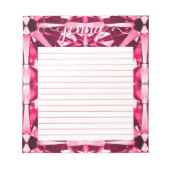 Ruby Gemstone Lined gepersonaliseerd Notitieblok (Voorkant)