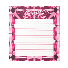 Ruby Gemstone Lined gepersonaliseerd Notitieblok