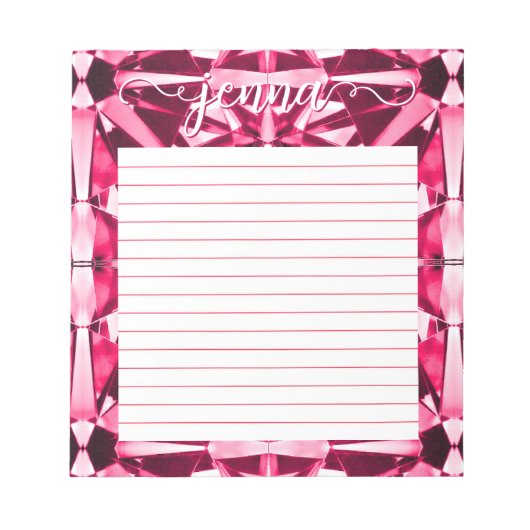 Ruby Gemstone Lined gepersonaliseerd Notitieblok (Voorkant)