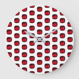Ruby Gemstone Pattern, juli Birthstone Large Clock Grote Klok