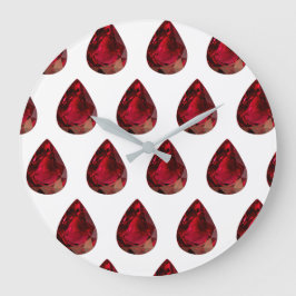 Ruby Gemstone Pattern, juli Birthstone Large Clock Grote Klok