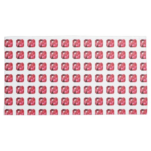 Ruby Gemstone Pink Kussensloop (Voorkant-Rechts)