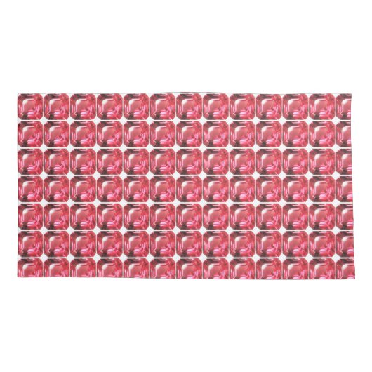 Ruby Gemstone Pink Kussensloop (Achterkant-Links)