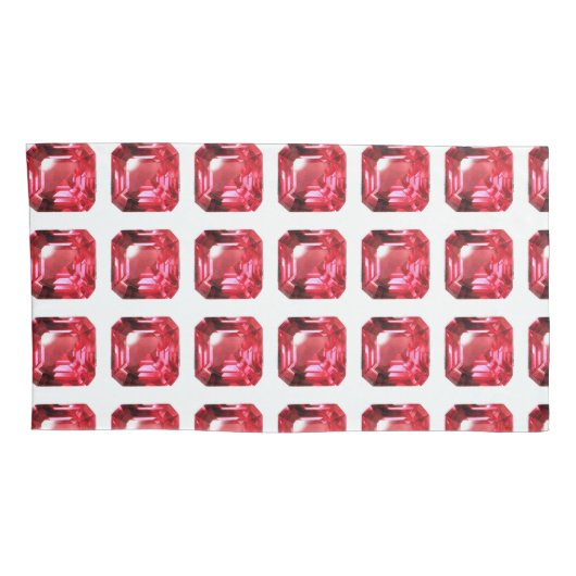 Ruby Gemstone Pink Kussensloop (Achterkant-Rechts)