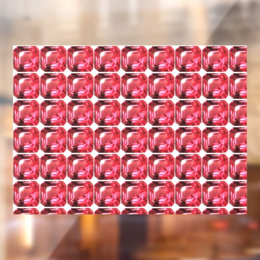 Ruby Gemstone Pink Raamsticker (Vel 2)