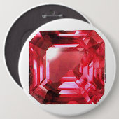 Ruby Gemstone Pink Ronde Button 6,0 Cm (Voorkant /achterkant)