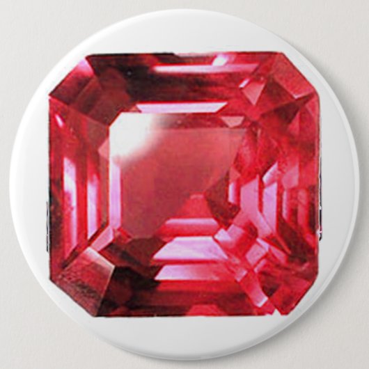 Ruby Gemstone Pink Ronde Button 6,0 Cm (Voorkant)