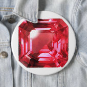 Ruby Gemstone Pink Ronde Button 6,0 Cm (In situ)