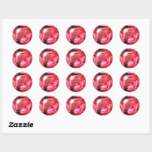 Ruby Gemstone Pink Ronde Sticker (Vel)