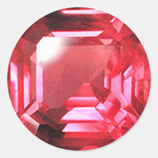 Ruby Gemstone Pink Ronde Sticker (Voorkant)