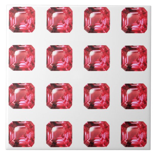 Ruby Gemstone Pink Tegeltje (Voorkant)