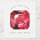 Ruby Gemstone Pink Wijn Etiket (Enkel label)