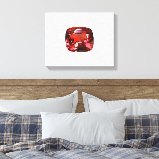 Ruby Gemstone Red Canvas Afdruk (Insitu (Slaapkamer))