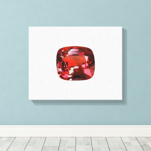 Ruby Gemstone Red Canvas Afdruk (Insitu (Houten vloer))