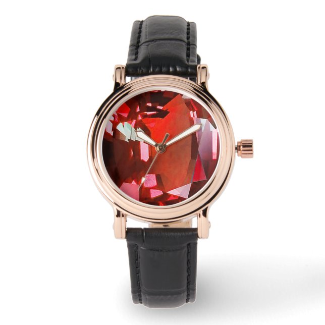 Ruby Gemstone Red Horloge (Voorkant)