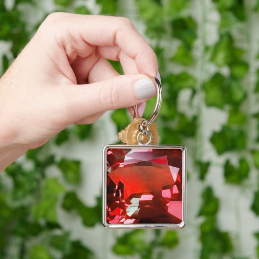 Ruby Gemstone Red Sleutelhanger (Hand)