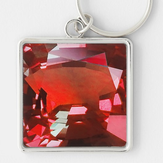 Ruby Gemstone Red Sleutelhanger (Voorkant)