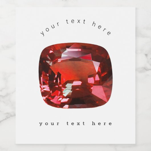 Ruby Gemstone Red Wijn Etiket (Enkel label)