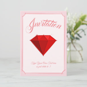 Ruby Gemstone. Sieraden. 40 Bruiloft Jubileum Kaart