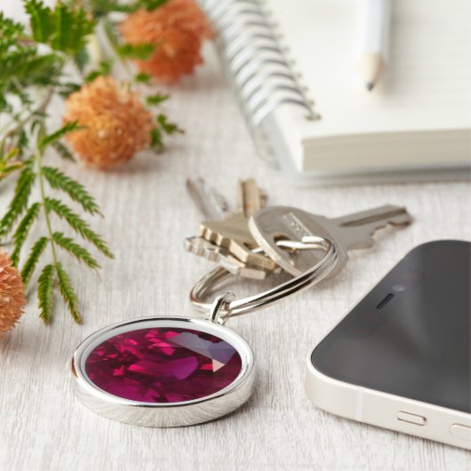 Ruby Gemstone Sleutelhanger (Zijkant)