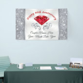 Ruby Gepersonaliseerde Happy 40th Jubileum Banner (Beurs)