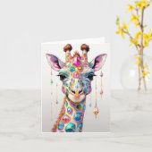 Ruby Giraffe Kaart (Gele Bloem)