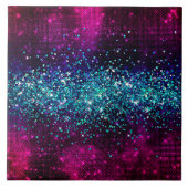 Ruby glamor met zeemeermus faux glitter tegeltje (Voorkant)