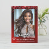 Ruby Glimmer Pageant Promo Card | QR Code Kaart (Staand voorkant)