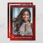 Ruby Glimmer Pageant Promo Card | QR Code Kaart (Voorkant / Achterkant)