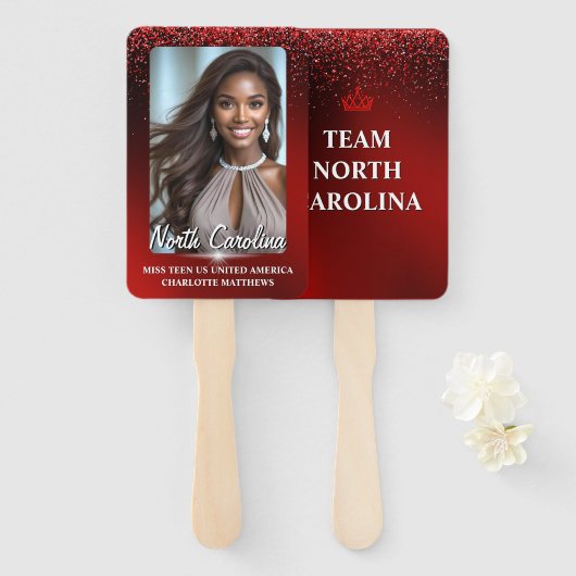 Ruby Glimmer Pageant Wavers 10 Pack Handwaaier (Voorkant en achterkant)