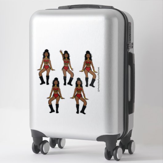 Ruby Gold Fringe Danser #2A Sticker (Koffer)