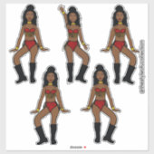 Ruby Gold Fringe Danser #2A Sticker (Vel)