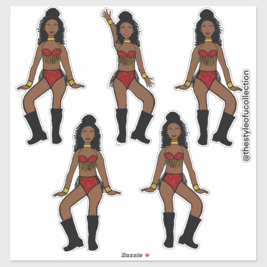 Ruby Gold Fringe Danser #2A Sticker (Vel)