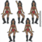 Ruby Gold Fringe Danser #2A Sticker (Voorkant)