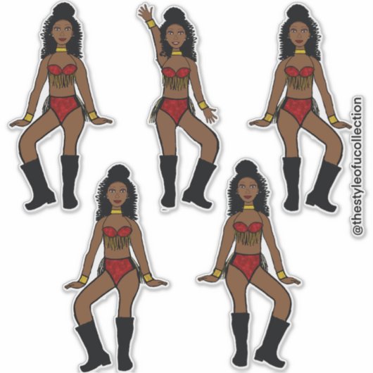 Ruby Gold Fringe Danser #2A Sticker (Voorkant)
